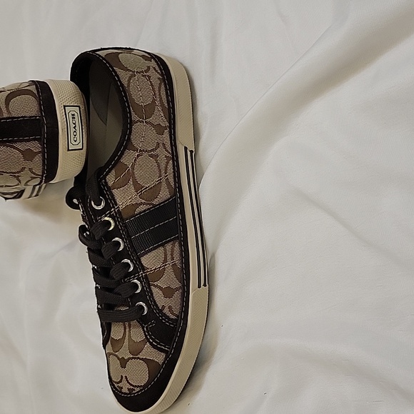 Coach Signature Canvas Lace-Up Sneakers - Picture 8 of 10